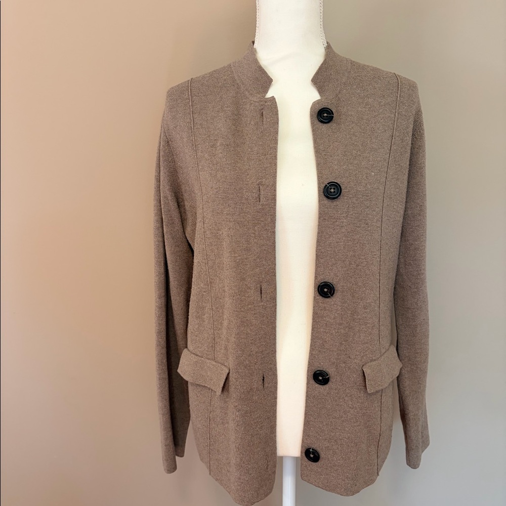 J. Jill Double-Knit Notched-Collar Sweater-Jacket